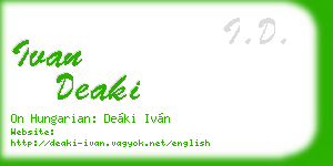 ivan deaki business card